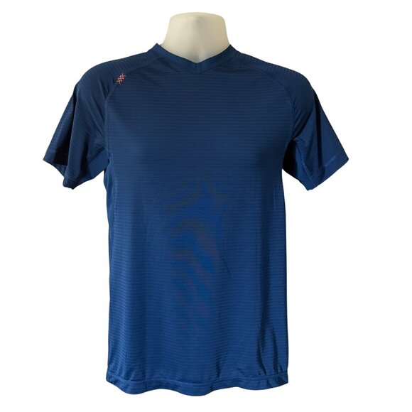 RHONE Mens Athletic Performance Top Shirt Short Sleeve Blue Stretchy Small - Picture 1 of 5